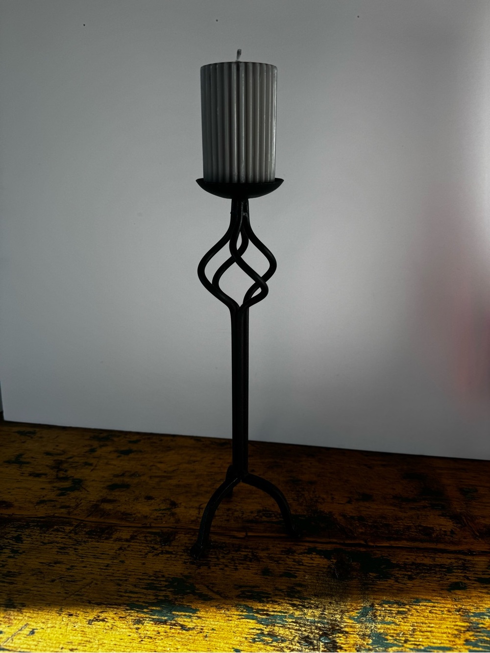 Black Iron Twisted Candlestick Holder